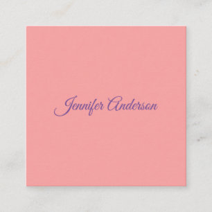 Cartão De Informações Calliografia Nome Personalizado Elegante Pastel Ve