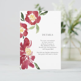 Cartão De Informações Camarões vermelhos Aquarela Flores Pormenores do I