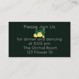 Cartão De Informações Camélia Elegante Amarelo Manteiga Recepção