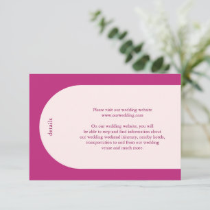 Cartão De Informações Camila Pink Arch Modern Weding