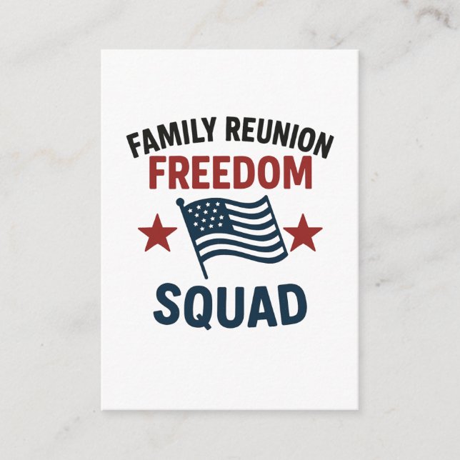 Cartão De Informações Camisa de Reunião da Família Freedom Squad - Patri (Frente)
