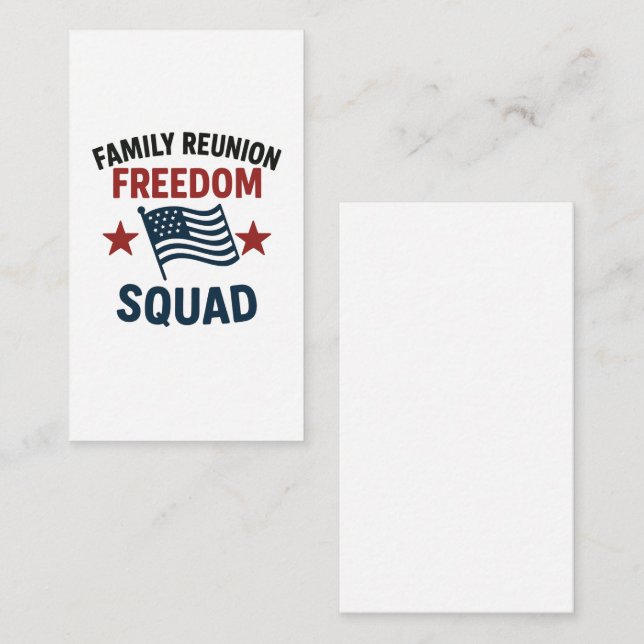 Cartão De Informações Camisa de Reunião da Família Freedom Squad - Patri (Frente/Verso)