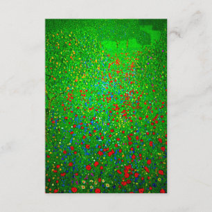 Cartão De Informações Campo de Papoulas de Gustav Klimt
