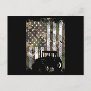 Cartão De Informações Camuflagem Bandeira Trator Caminhão de Fazenda Vin