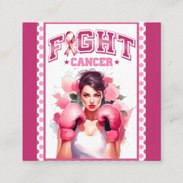 Cartão De Informações Cancer da mama floral, rosa e Bonito