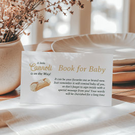Cartão De Informações Cannoli Neutral Beige Italian Book For Baby Shower