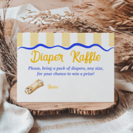 Cartão De Informações Cannoli Yellow Blue Italian Baby Shower Diaper