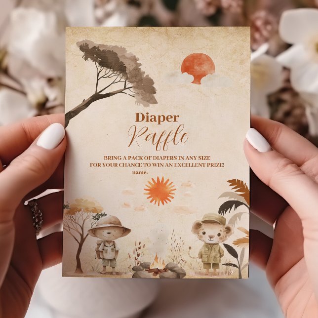 Cartão De Informações Capa de Bebê-Raffle Selvagem de Um Safari (Criador carregado)