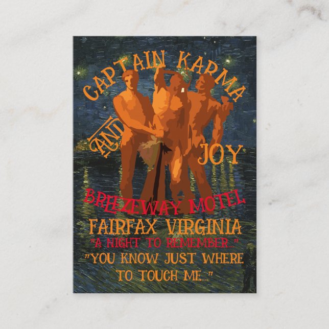 Cartão De Informações Capitão Karma & Joy Breezeway Motel Fairfax VA (Frente)