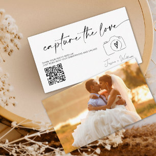 Cartão De Informações Captura de Casamento Moderna o amor Código Qr