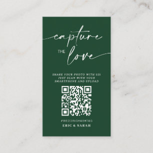 Cartão De Informações Captura de Casamento Verde Moderno o amor Código Q