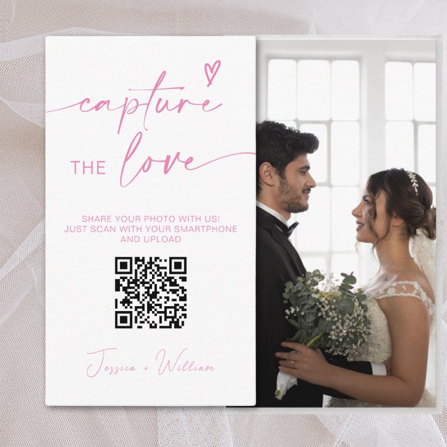 Cartão De Informações Captura de código Qr do amor de casamento moderno  (Criador carregado)