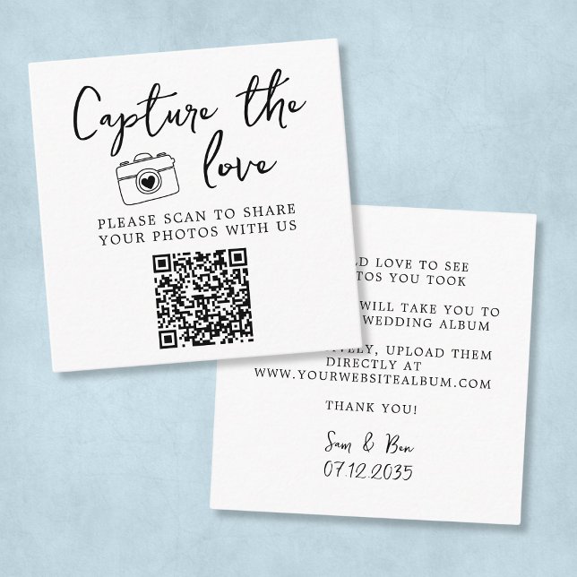 Cartão De Informações Captura Elegante Clássica O Código QR de Amor (Classic Elegant Capture The Love QR Code Enclosure Card
)