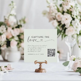 Cartão De Informações Capture o amor! Casamento de Código QR Personaliza