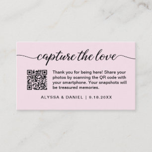 Cartão De Informações Capture o código QR de amor foto de casamento comp