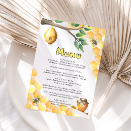 Cartão De Informações Cardápio Little Bee Baby Shower