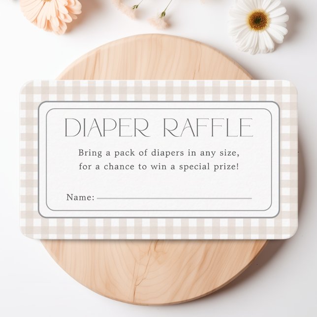 Cartão De Informações Carimbo de Fralda Neutro de Gênero Clássico (Classic Gender Neutral Baby Shower Diaper Raffle Enclosure Card)