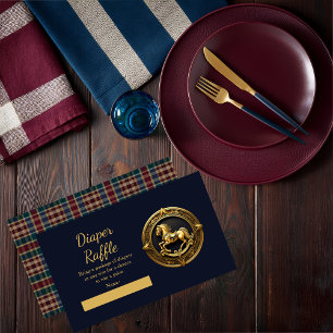 Cartão De Informações Carimbo-Fralda Azul-Carneiro-Equestre