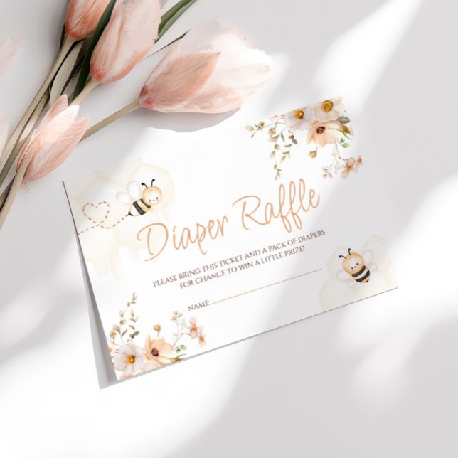 Cartão De Informações Carneiro de Abelhas Floral Fralda Raffle (Criador carregado)