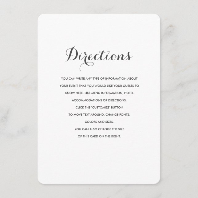 Cartão De Informações Carolyna Wedding Insert (Frente)