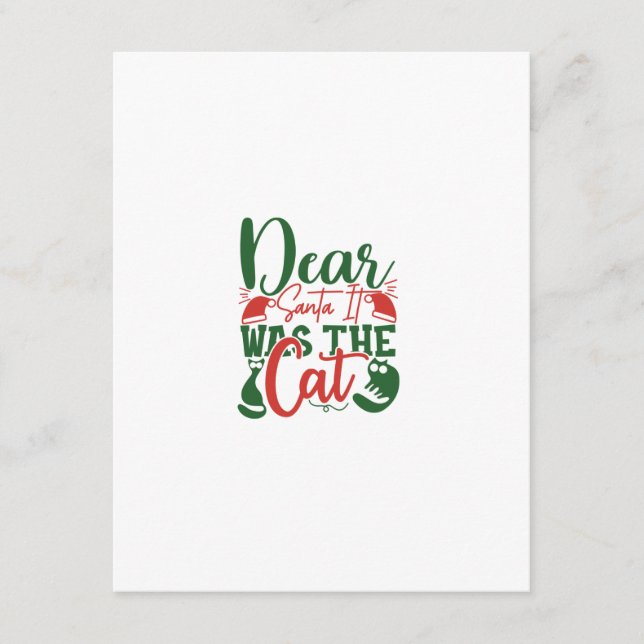 Cartão De Informações Caros Papais noeis Era O Gato (Frente)