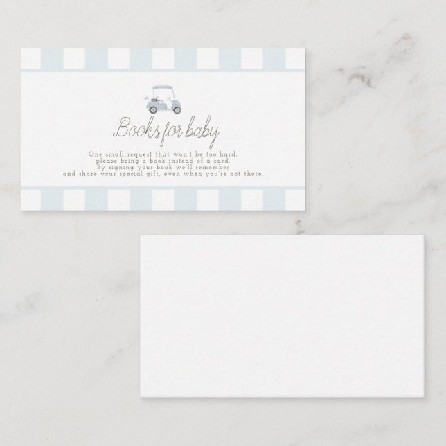 Cartão De Informações Carrinhos de golfe azuis para bebê (Frente/Verso)