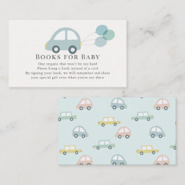 Cartão De Informações Carro com Balões Livro Azul