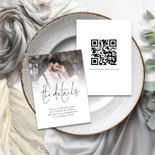 Cartão De Informações Carro de Gabinete de Detalhes de Casamento de Foto