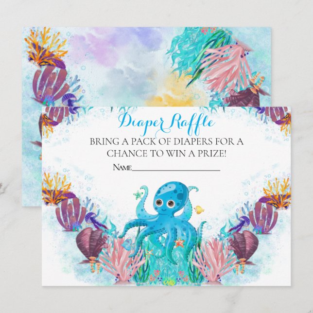 Cartão De Informações Carro de Gabinete Raffle, Fralda de Octopus do Oce (Frente/Verso)