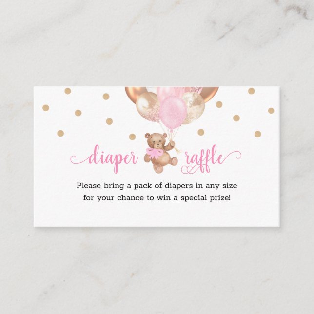 Cartão De Informações Carro do gabinete do Chá de fraldas Raffle com Fra (Frente)