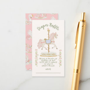 Cartão De Informações Carrossel Feliz-volta Fralda Raffle