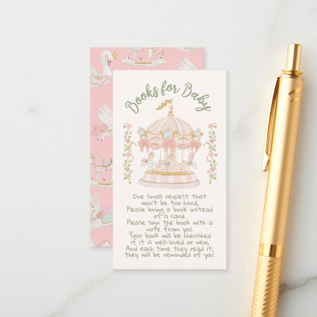 Cartão De Informações Carrossel Felizes-redondos para bebê (Frente/Verso In Situ)