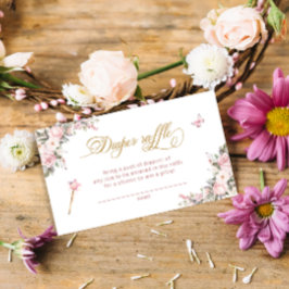 Cartão De Informações Carruagem Floral Fralda Raffle