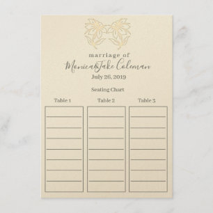 Cartão De Informações Carta de assentamento clássica da recepção de