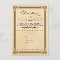 Cartaz Antigo Direções de Casamento Creme e Marrom