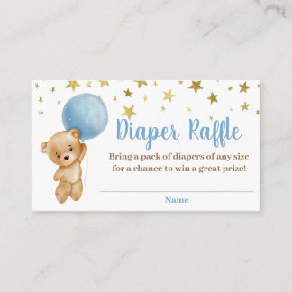 Cartão De Informações Cartaz de Fralda de balões de urso