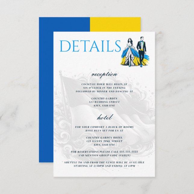 Cartão De Informações Casal da Ucrânia (Frente/Verso)