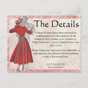 Cartão De Informações Casal Vintage Look Dancing