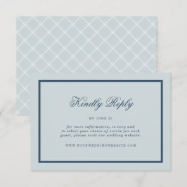 Cartão De Informações Casamento à Beira-Mar Dusty Blue Clássico RSVP Onl