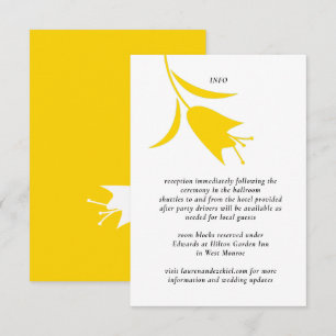 CARTÃO DE INFORMAÇÕES CASAMENTO AMARELO MOD TULIP