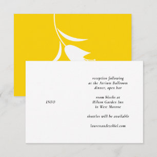 CARTÃO DE INFORMAÇÕES CASAMENTO AMARELO MOD TULIP