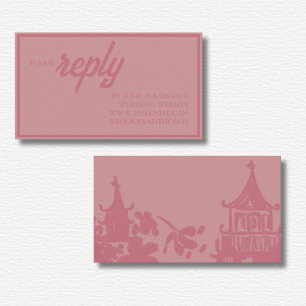 Cartão De Informações Casamento Aquarela Floral Rosa