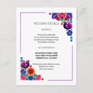 Cartão De Informações Casamento Artístico Decorativo Folclórico de Pássa