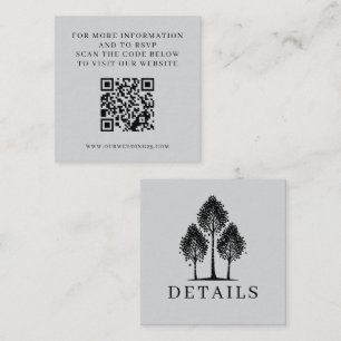 Cartão De Informações Casamento Árvore Grey Aspen QR