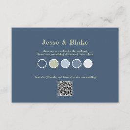 Cartão De Informações Casamento Azul com Padrão de Trabalho de Latência