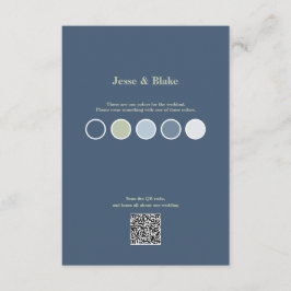 Cartão De Informações Casamento Azul com Receptáculo de Padrão de Lattic