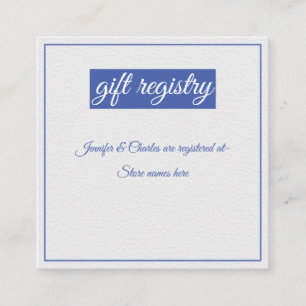 Cartão De Informações Casamento azul e branco