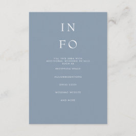 Cartão De Informações Casamento Azul Moderno Mínimo Elegante Simples