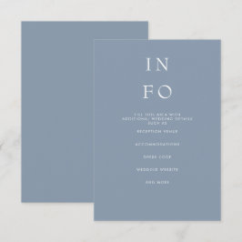 Cartão De Informações Casamento Azul Moderno Mínimo Elegante Simples