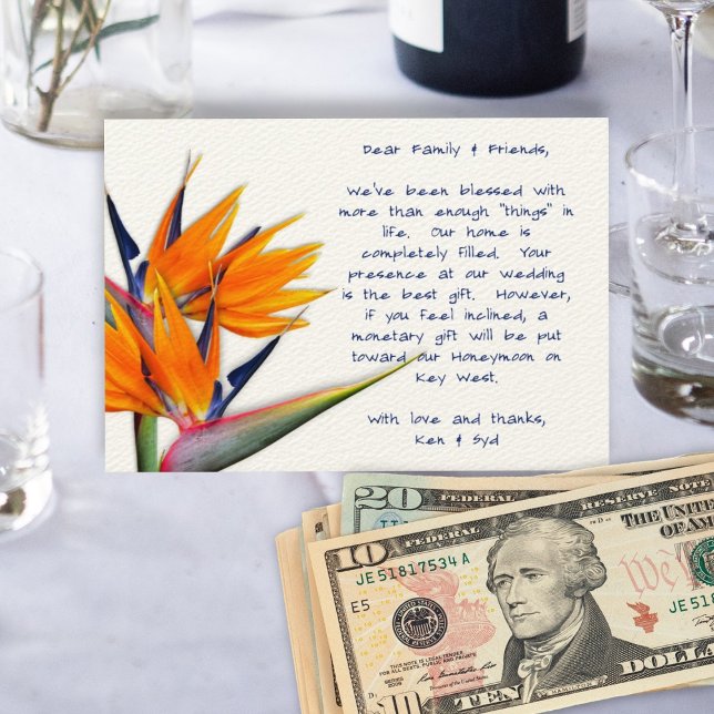 Cartão De Informações Casamento Bird of Paradise Poço dos Desejos (Criador carregado)